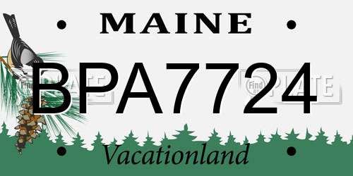BPA7724 Maine License Plate