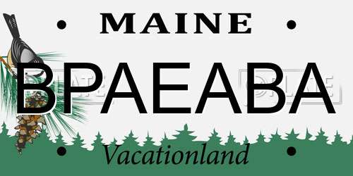BPAEABA Maine License Plate