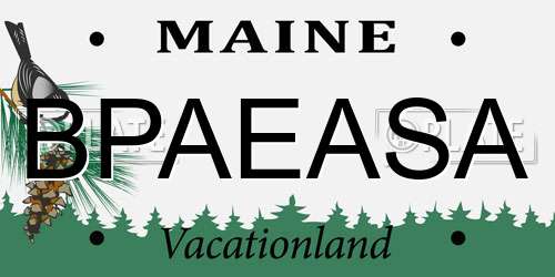 BPAEASA Maine License Plate