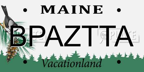BPAZTTA Maine License Plate