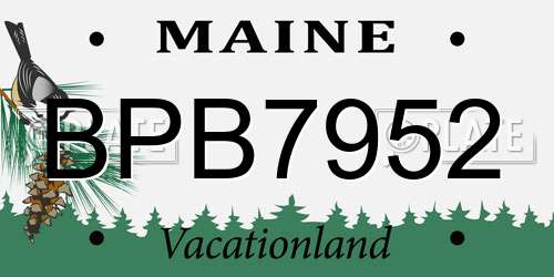 BPB7952 Maine License Plate