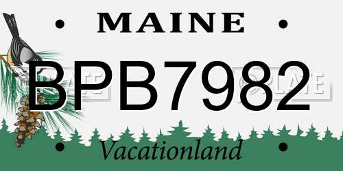 BPB7982 Maine License Plate