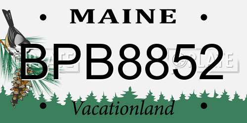 BPB8852 Maine License Plate