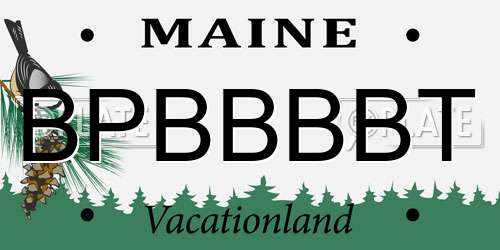 BPBBBBT Maine License Plate
