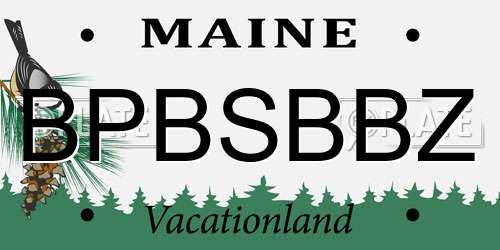 BPBSBBZ Maine License Plate