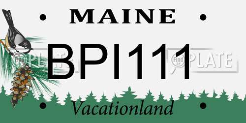 BPI111 Maine License Plate