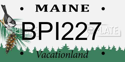BPI227 Maine License Plate