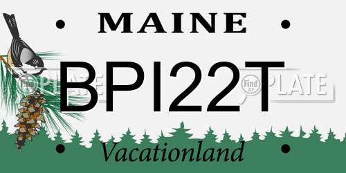 BPI22T Maine License Plate