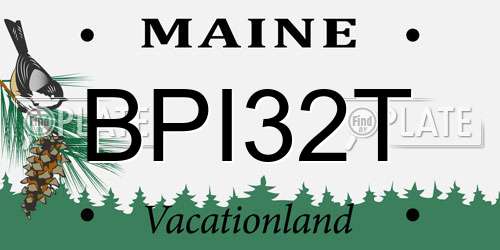 BPI32T Maine License Plate