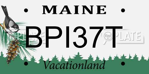 BPI37T Maine License Plate