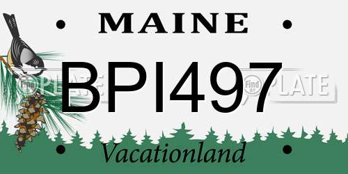 BPI497 Maine License Plate