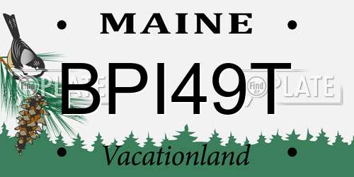 BPI49T Maine License Plate