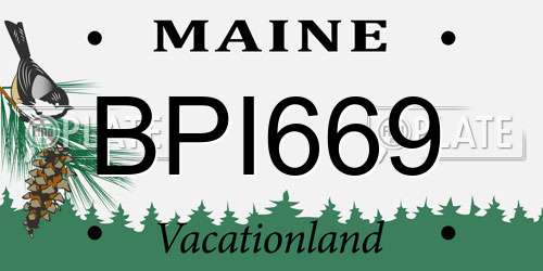 BPI669 Maine License Plate