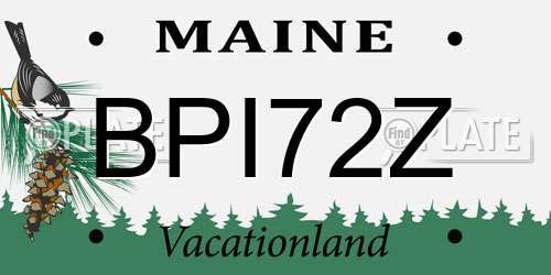 BPI72Z Maine License Plate