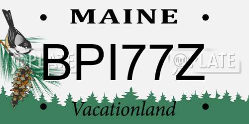 BPI77Z Maine License Plate