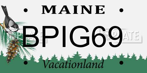 BPIG69 Maine License Plate