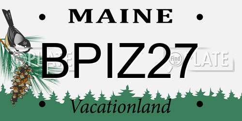 BPIZ27 Maine License Plate