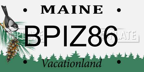 BPIZ86 Maine License Plate