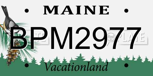 BPM2977 Maine License Plate