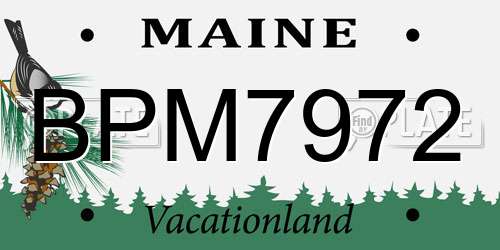 BPM7972 Maine License Plate