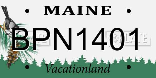 BPN1401 Maine License Plate