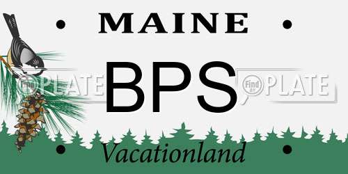 BPS Maine License Plate
