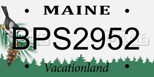 BPS2952 Maine License Plate
