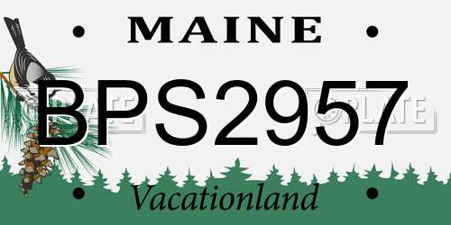 BPS2957 Maine License Plate