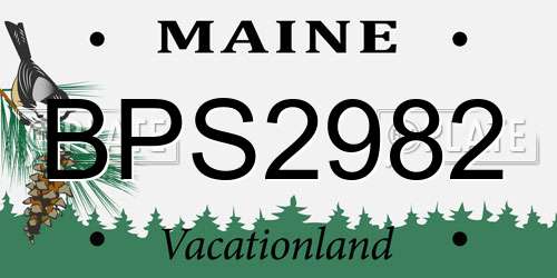 BPS2982 Maine License Plate