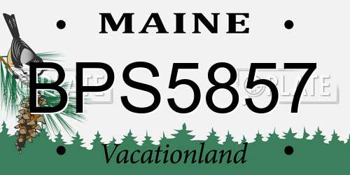 BPS5857 Maine License Plate