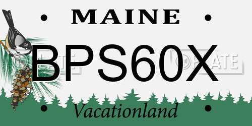 BPS60X Maine License Plate