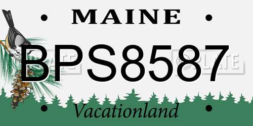 BPS8587 Maine License Plate