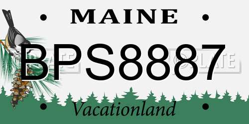BPS8887 Maine License Plate
