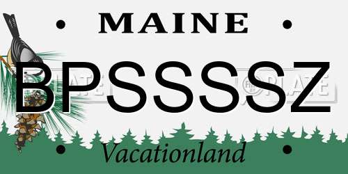 BPSSSSZ Maine License Plate