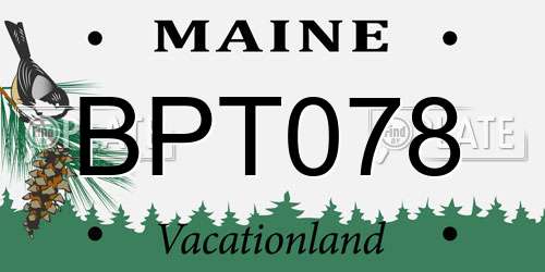BPT078 Maine License Plate