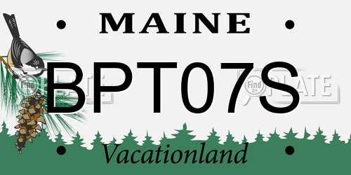 BPT07S Maine License Plate