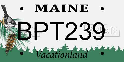 BPT239 Maine License Plate