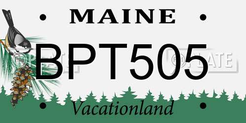 BPT505 Maine License Plate
