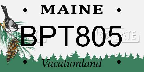 BPT805 Maine License Plate