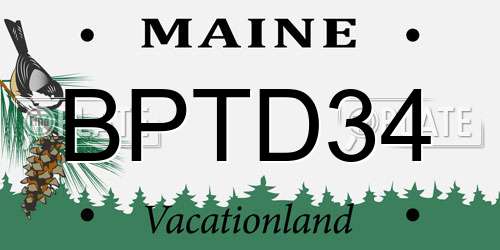 BPTD34 Maine License Plate