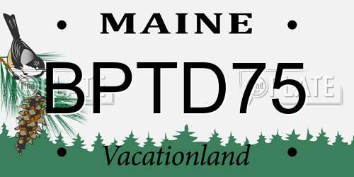 BPTD75 Maine License Plate