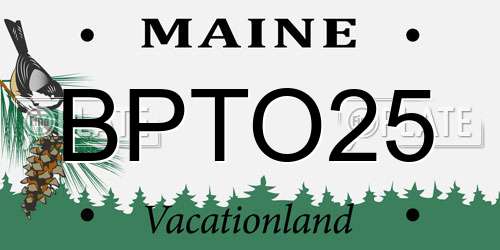 BPTO25 Maine License Plate