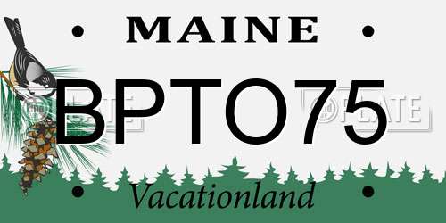 BPTO75 Maine License Plate