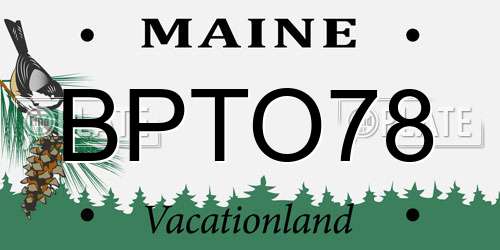 BPTO78 Maine License Plate