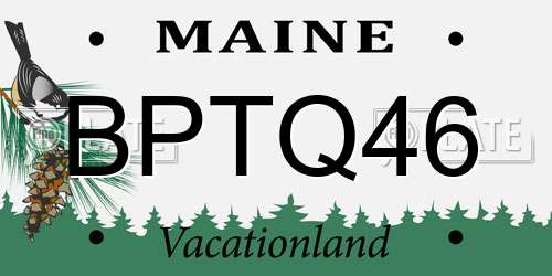 BPTQ46 Maine License Plate