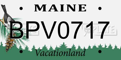 BPV0717 Maine License Plate