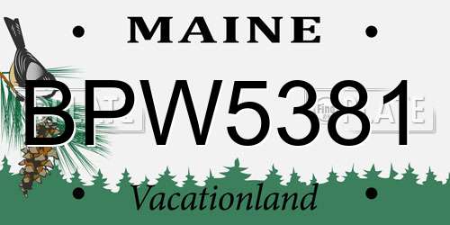BPW5381 Maine License Plate