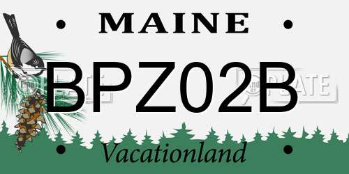 BPZ02B Maine License Plate