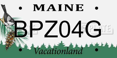 BPZ04G Maine License Plate