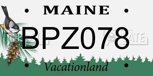 BPZ078 Maine License Plate
